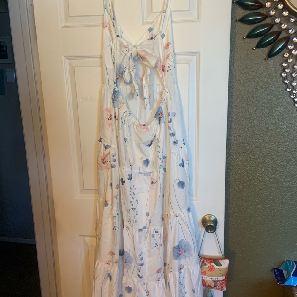 Floral Maxi Dress with Bow Detail